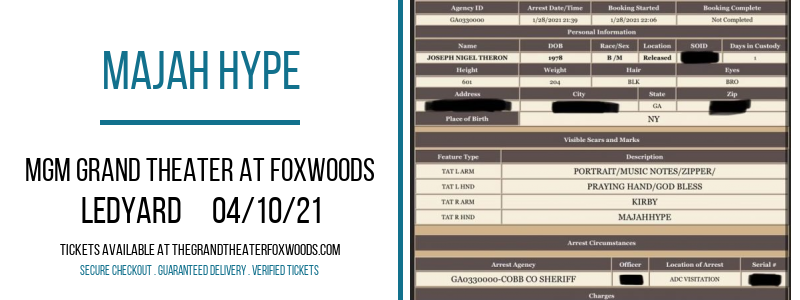 Majah Hype at MGM Grand Theater at Foxwoods tickets Majah Hype at MGM Grand Theater at Foxwoods